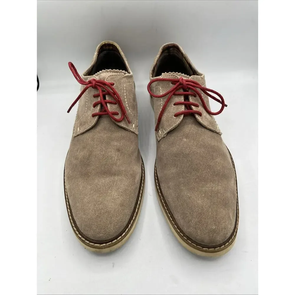 Bugatti Men's EU 46 US 13 Tan Suede Derby Lace-Up Shoes Comfort Classic